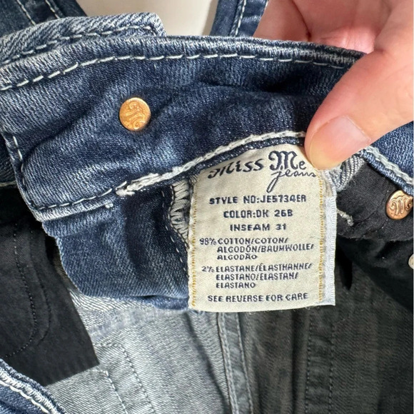 Miss Me Embellished Pocket Easy Boot Mid Rise Jeans Size 27 - Picture 6 of 11